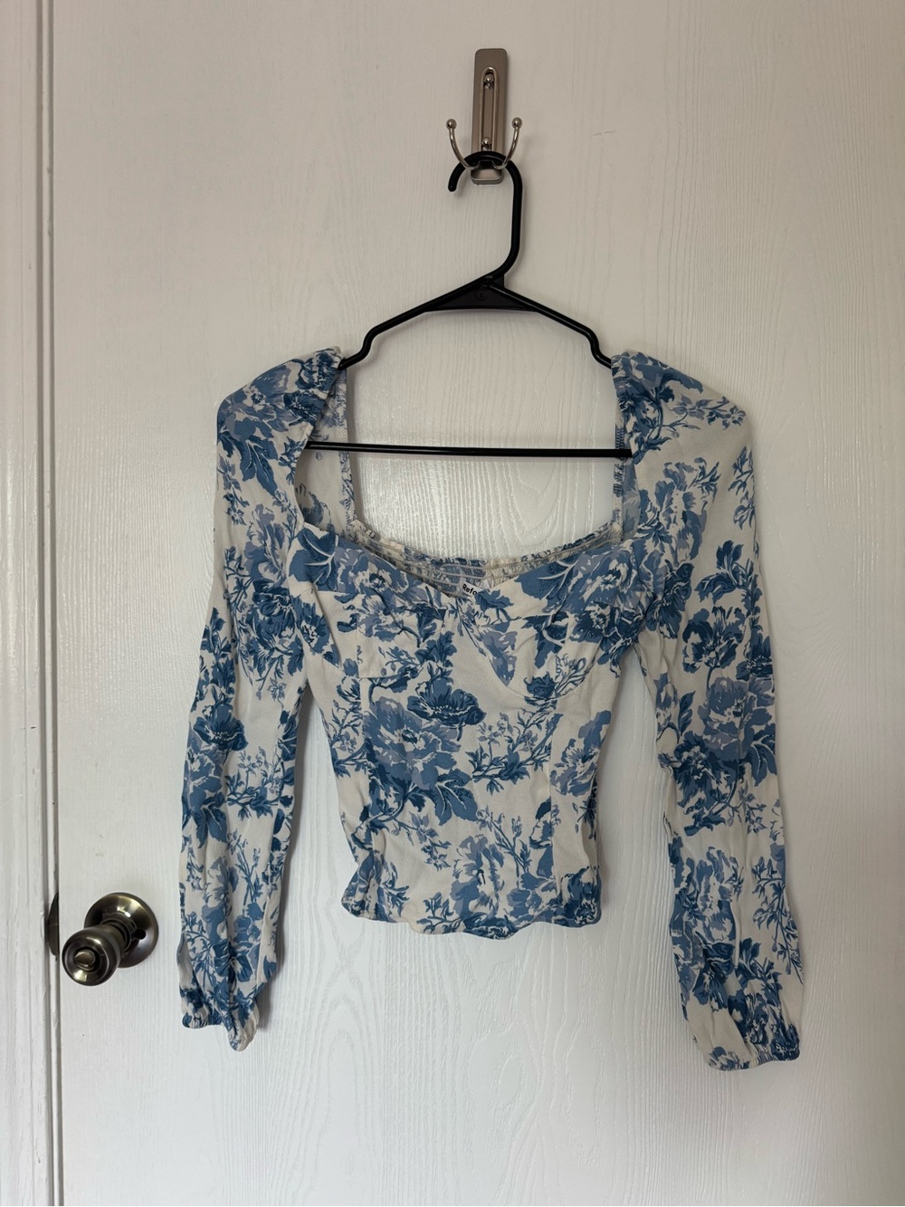 Reformation Floral Square Neck Long Sleeve Top - Picture 2 of 6